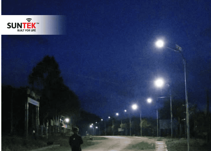 Công trình Thắp sáng đường quê tại xã Kon Pne, Gia Lai - Lắp đặt đèn Suntek DA-01