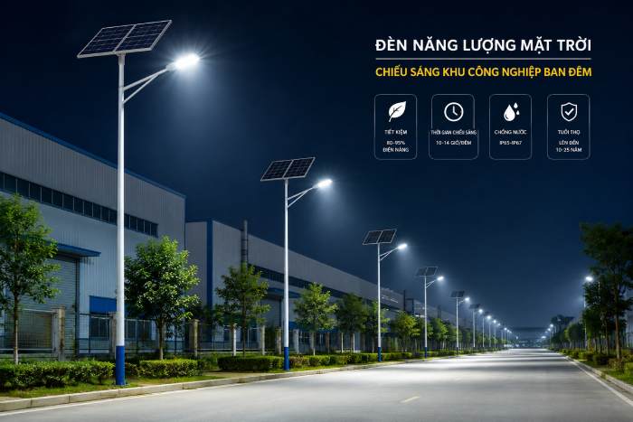 Hệ thống đèn NLMT trong khu công nghiệp